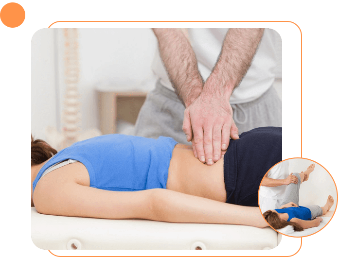 A person is getting their back examined by an osteopath.